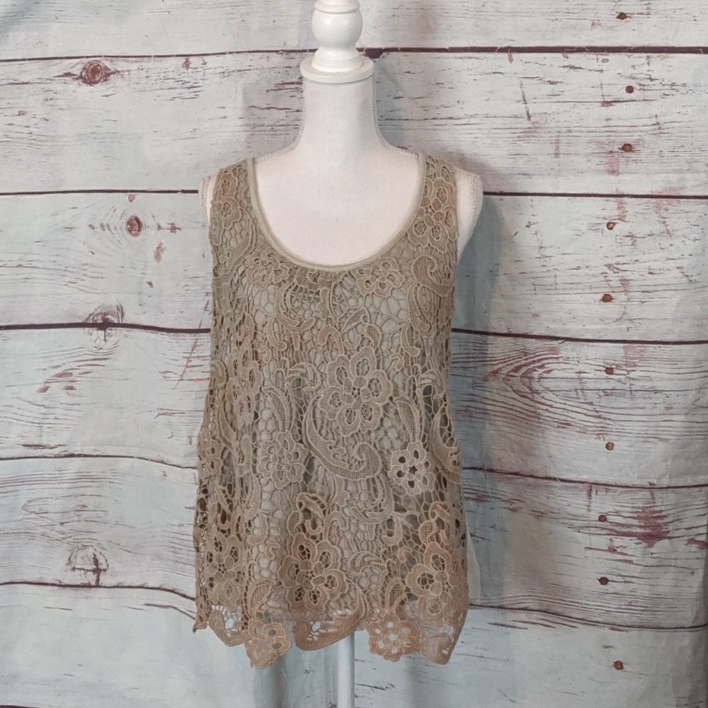 Sundance Crochet Lace Tank Size Small